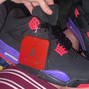 Air Jordan 4 raptors size 9 Red and Purple and black Sneakers